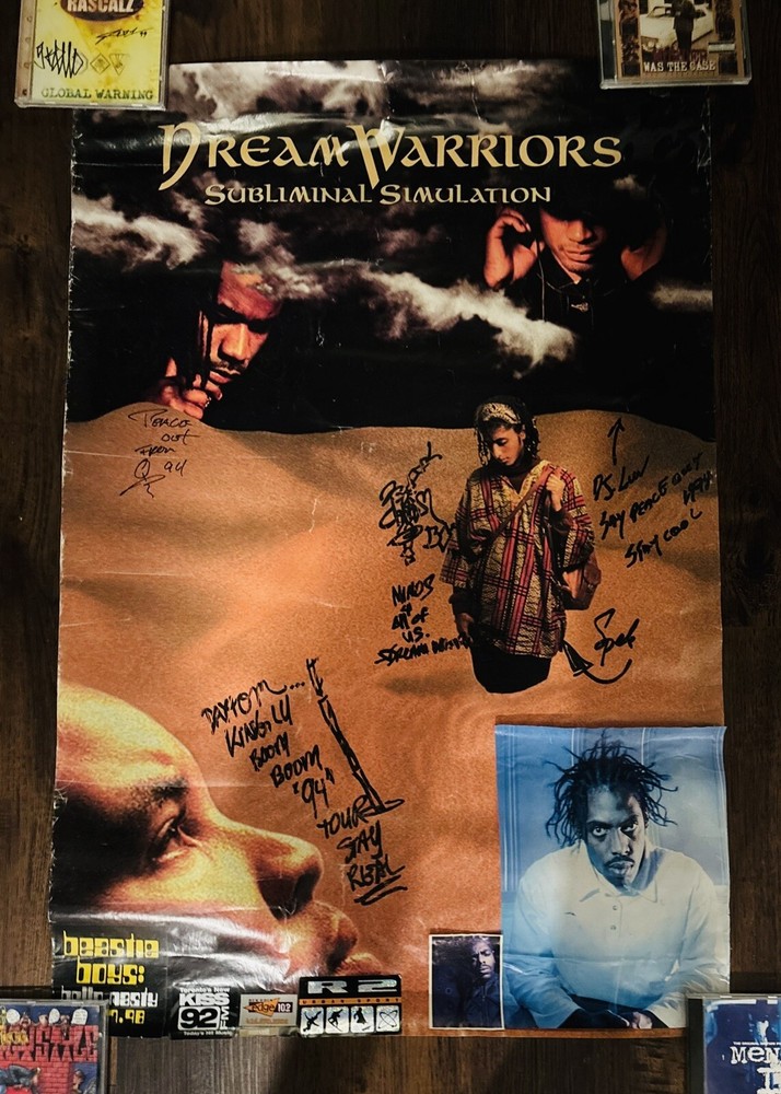 Dream Warriors Rap Group Original Vintage Signed Music Poster RARE 🎶 🐐 Auto