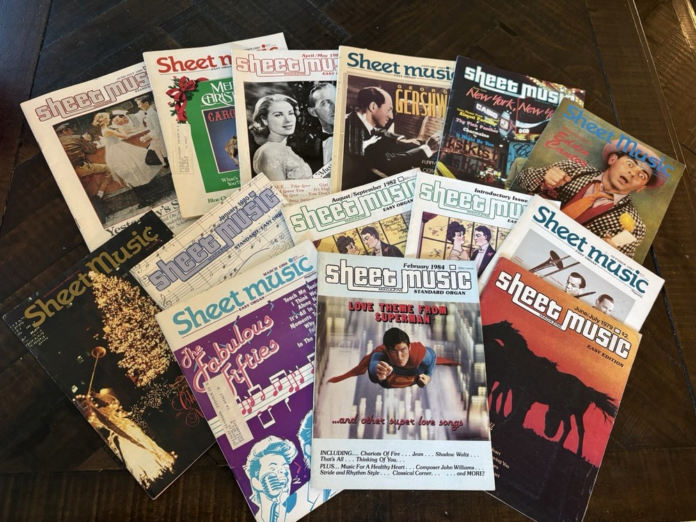 Sheet Music Magazine Lot 14 Vintage Publications 1979-1995 Mixed Genres Superman