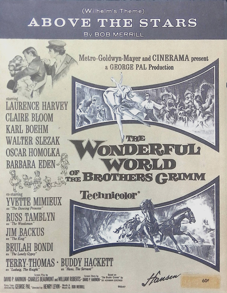 Above The Stars Sheet Music Wonderful World Of Brothers Grimm Barbara Eden 1962