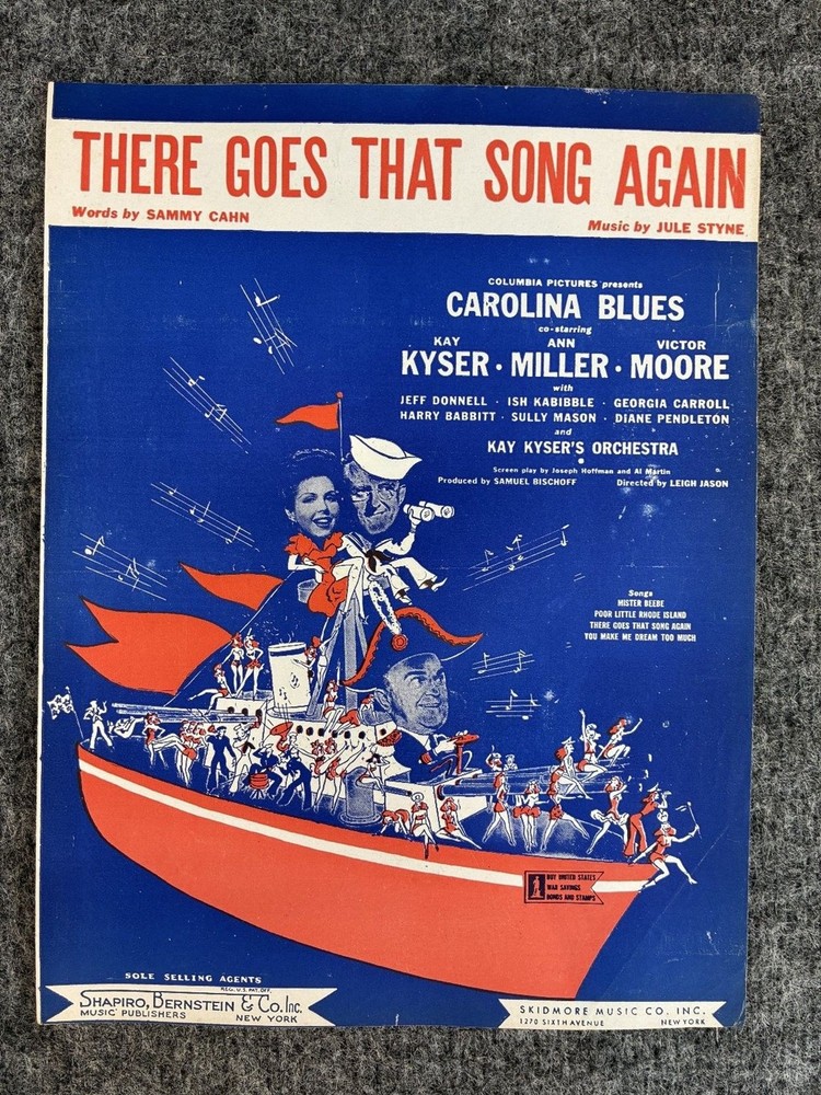 There Goes That Song Again Sheet Music Carolina Blues Kay Kyser P/V/G 1944