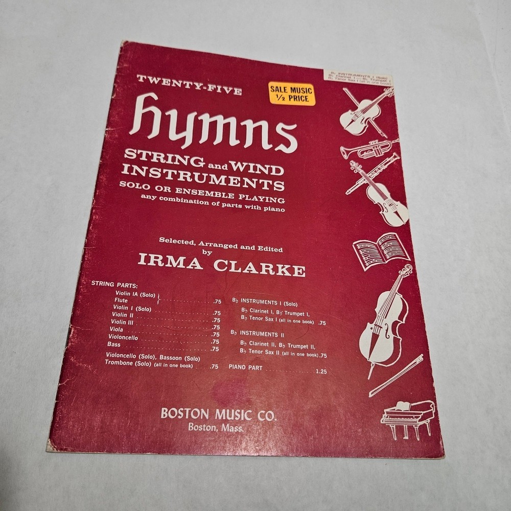 Twenty-Five Hymns B Flat Instruments 1 Clarinet Tenor Sax Trumpet Solo Ensemble