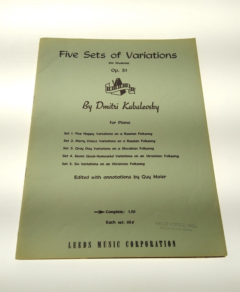 FIVE SETS OF VARIATIONS OP.51 Dmitri Kabalevsky Piano Sheet Music f146