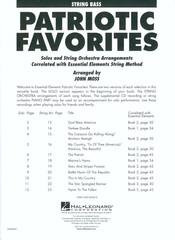 Patriotic Favorites String Bass Solo Or Orchestra 2002 Moss Essential Elements