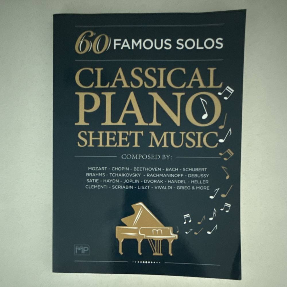 60 Famous Classical Piano Solos Sheet Music Book Mozart Chopin Beethoven Bach