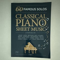 60 Famous Classical Piano Solos Sheet Music Book Mozart Chopin Beethoven Bach