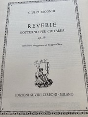 Vtg Reverie Notturno per chitarra op 19 Giulio Regondi Classical Guitar Score