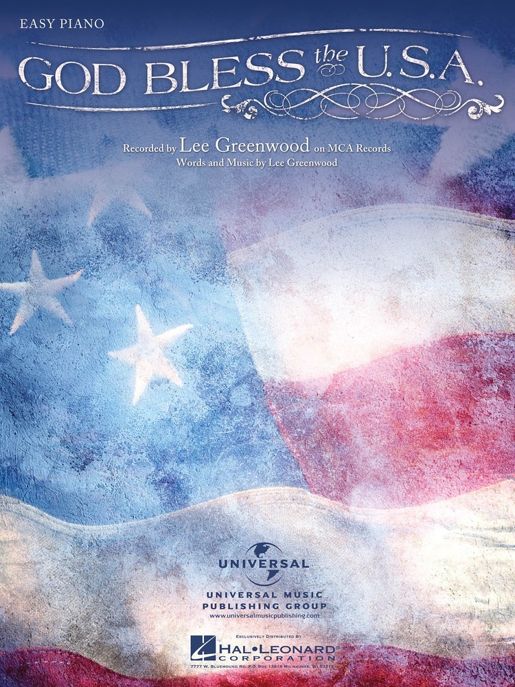 God Bless the USA Lee Greenwood Song for Easy Piano Sheet Music Hal Leonard