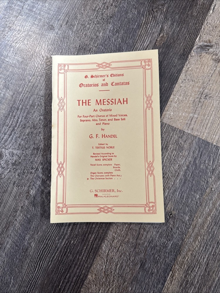 Messiah The Christmas Section Vintage Choral Music Book Religious
