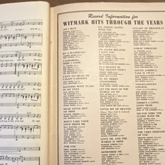 M. Witmark & Sons Hits Through the Years Piano Sheet Music Collection Song Book