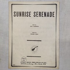 Rare Vintage 1939 Jack Lawrence SUNRISE SERENADE Sheet Music Swing Big Band Jazz