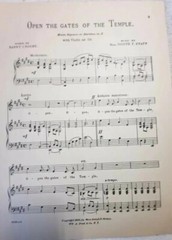 Open the Gates of the Temple Joseph Knapp Scared Gospel Piano Sheet Music 1954