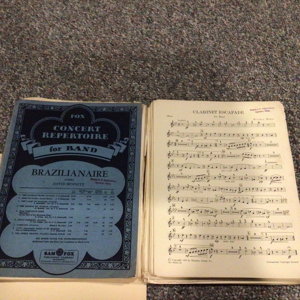 Clarinet Escapade and Brazilinaire Concert Band Sheet Music