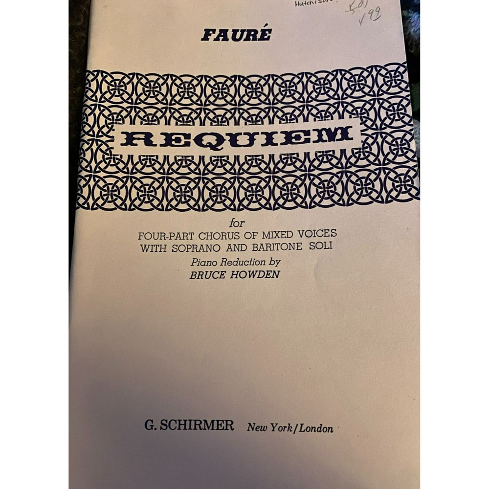 Gabriel Fauré Requiem Sheet Music For Four-Part Chorus Mixed Voices Piano reduc