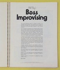 *L) Mel Bay&rsquo;s Bass Improvising for Upright or Electric (1979, Spiral Paperback)