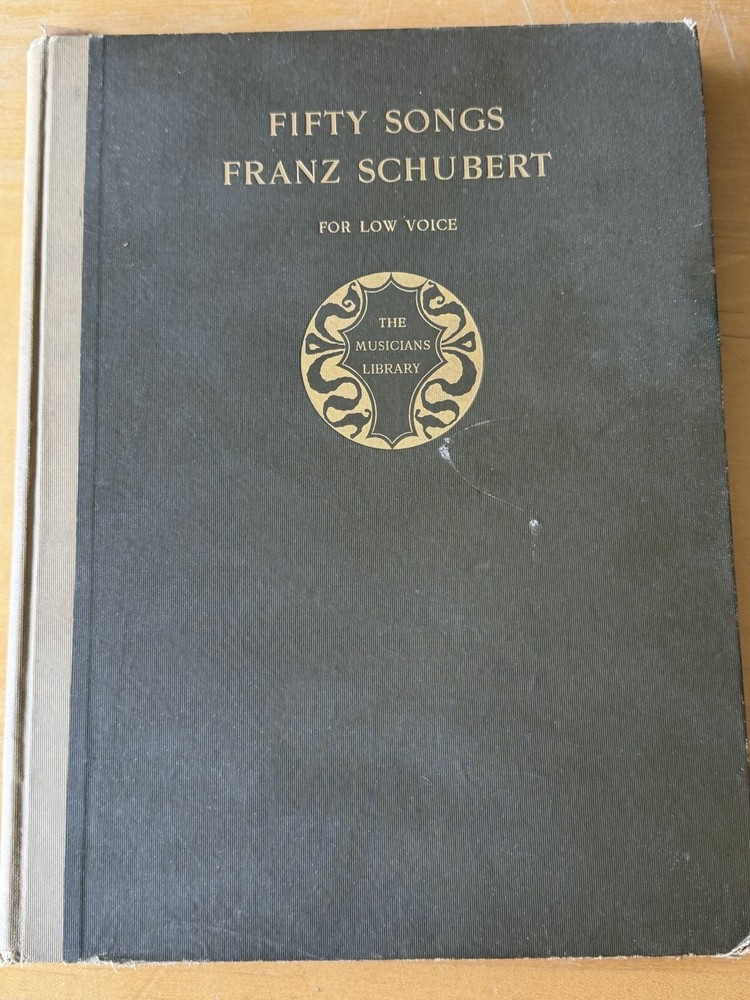 Antique Franz Schubert Fifty Songs Low Voice 1903 Ditson Gilt Pages HC