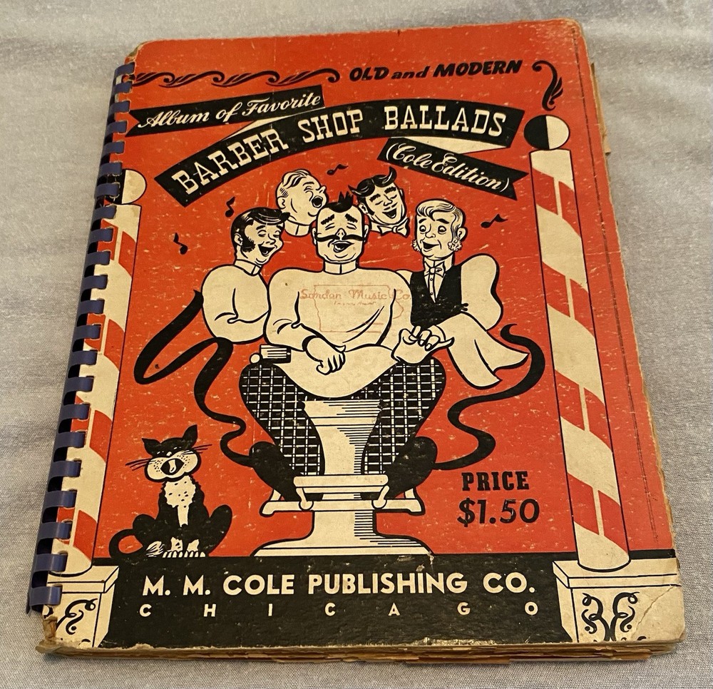 Vintage Barber Shop Quartet Songbook 1944 M.M. Cole Chicago Favorite Ballads