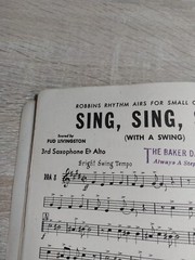 Sing, Sing, Sing Rhythm Airs Small Orchestra Vintage Full Score Robbins Music