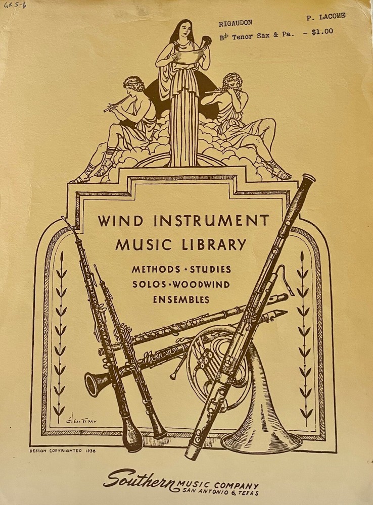 Rigaudon, B Flat Tenor Sax Solo w/Piano Accompaniment, by P. Lacome