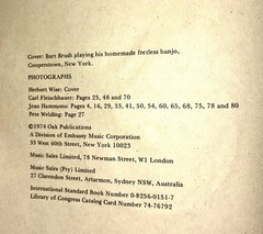 Clawhammer Banjo Miles Krassen 1974 Oak Publications Tablature Book w/Flexi