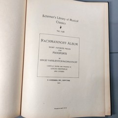 Antique 1913 Rachmaninoff Album Piano G. Schirmer Hardcover Library Musical Clas