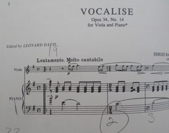 Rachmaninoff Vocalise for Viola and Piano Opus 34 no. 14 by Leonard Davis