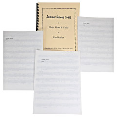 Summer Dances for Flute Horn & Cello Sheet Music Score Parts 1987 Vtg