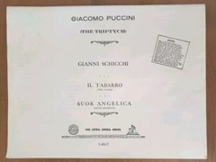 GIACOMO PUCCINI THE TRIPTYCH OPERA SCORE CETRA SERIES S-464/3 EVEREST RECORDS