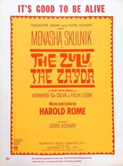 It&rsquo;s Good To Be Alive Sheet Music The Zulu And The Zayda 1965 Musical Rome