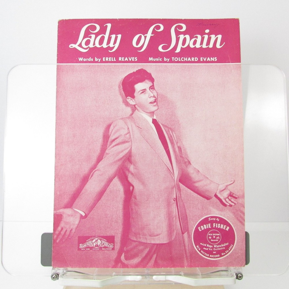 Lady of Spain Sheet Music Eddie Fisher P/V/G Shapiro Bernstein 1952 Piano Guitar