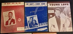 1950&Prime;s VTG Lot of 5 Sheet Lyrics Words Music