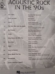 GUITAR TAB / GUITAR TABLATURE / ACOUSTIC ROCK IN THE &rsquo;90s / GUITAR SONGBOOK