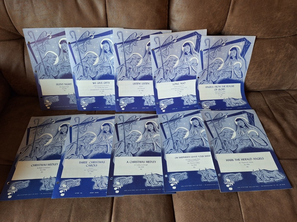 Vintage Christmas Music Sheet Music 10 pieces Accent, Inc.