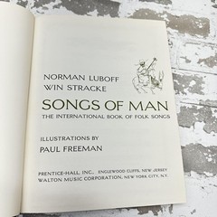 Vintage 1969 Songs Of Man Folk Songbook Norman Luboff Win Stracke Hardcover
