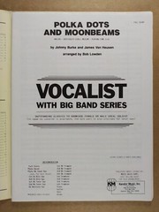 Polka Dots & Moonbeams Vocalist Big Band Series Sheet Music Score 2 PART MISSING