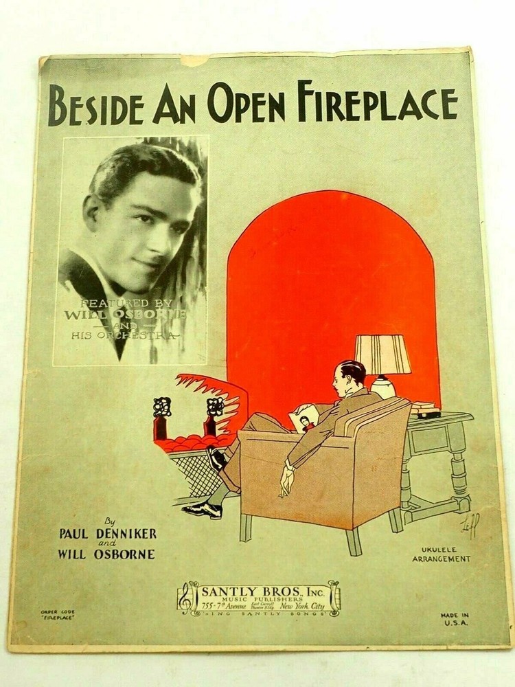 Beside an Open Fireplace Ukulele Sheet Music 1929