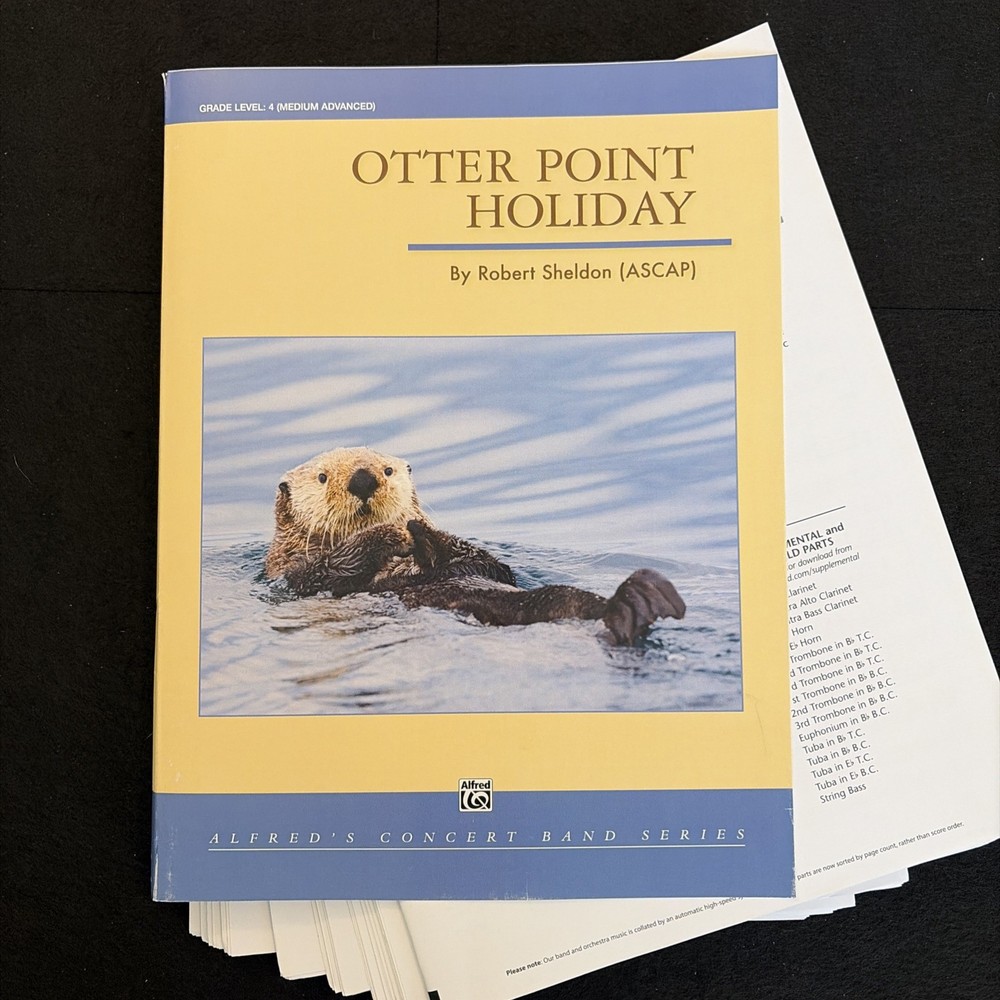 Otter Point Holiday Robert Sheldon Concert Band Score Parts Grade 4 Alfred