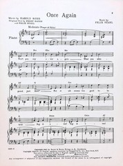 Once Again Sheet Music Felix Stahl Harold Rome 1949 Waltz Low Voice Key of D