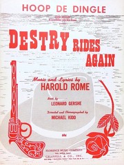 Hoop De Dingle Sheet Music Destry Rides Again Harold Rome 1959 Musical Western