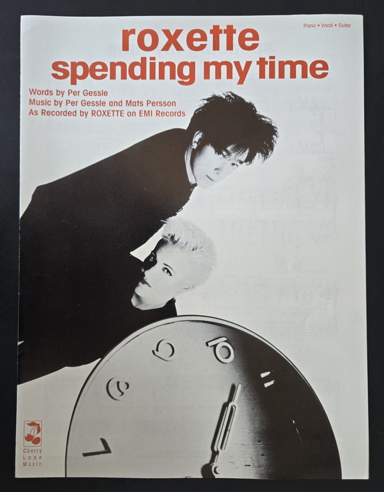 Roxette Spending My Time Sheet Music Piano Vocal Guitar Vintage 1991 USA SELLER