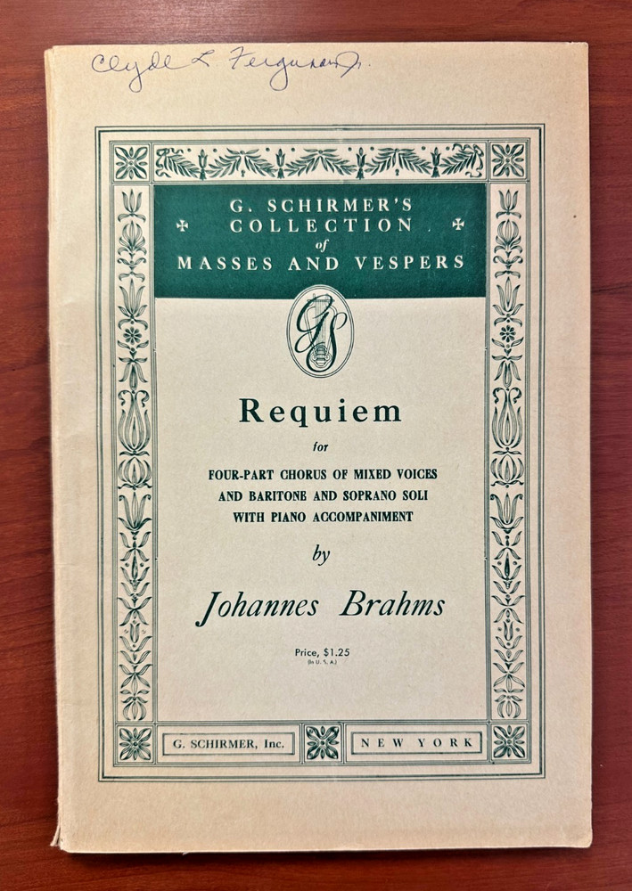 Johannes Brahms – Requiem (Choral Score) | G. Schirmer | Vintage Sheet Music