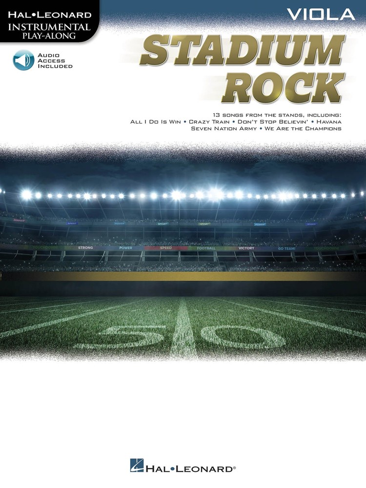Stadium Rock for Viola Solo Sheet Music 13 Songs Play-Along Book Online Audio