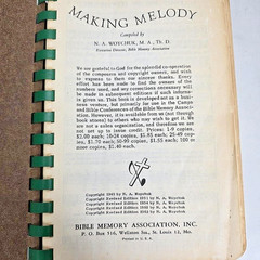 Making Melody Popular Choruses Hymns Christian Songbook Bible Memory Music Vtg
