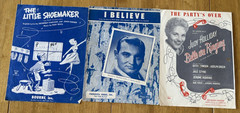 Mixed Lot of 60 Vintage 1950&rsquo;s-1960&rsquo;s Piano Vocal Sheet Music. Folk, Pop, Etc.