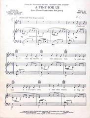 A Time For Us Sheet Music Romeo And Juliet Leonard Whiting Olivia Hussey 1968