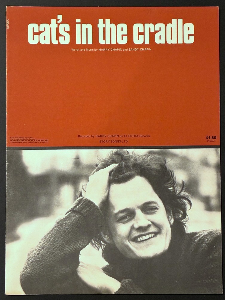 1974 HARRY CHAPIN « CAT&rsquo;S IN THE CRADLE » SHEET MUSIC – FOLK POP ROCK ERA