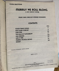 Merrily We Roll Along Vocal Selections Sondheim 1981 OG Harold Prince