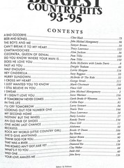 Biggest Country Hits &rsquo;93-&rsquo;95 for Piano/Vocal/Chords 160 Pages