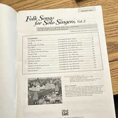 Alfred Publishing Folk Songs Solo Singers Vol. 2 Sheet Music Medium High Voice …