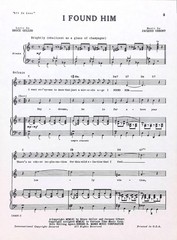 I Found Him Sheet Music All In Love 1961 Musical Jacques Urbont Bruce Geller
