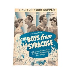 Sing For Your Supper Sheet Music 1938 Boys From Syracuse Rodgers Hart Broadway